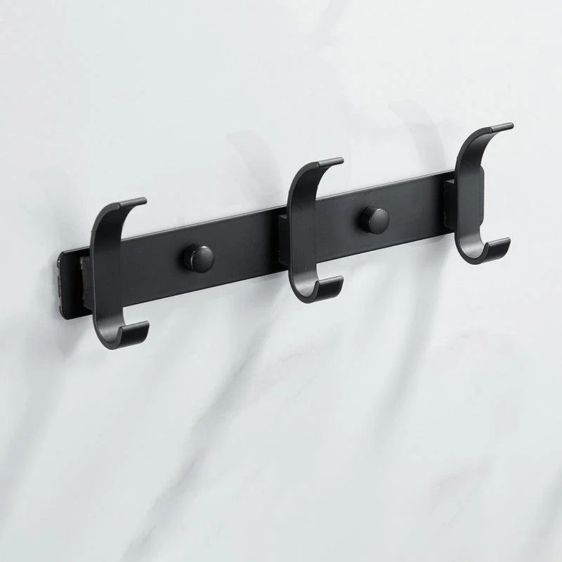 Modern Bathroom Hardware Set Silver/Black Bathroom Accessory Kit -Bathlova