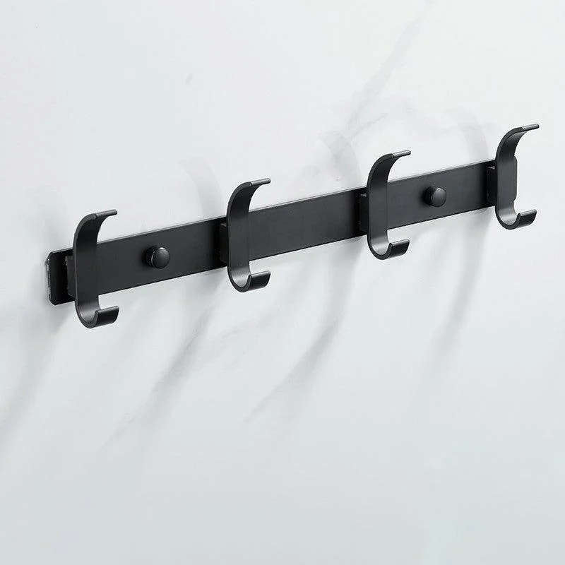 Modern Bathroom Hardware Set Silver/Black Bathroom Accessory Kit -Bathlova