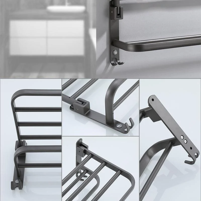 Modern Bathroom Hardware Set Towel Bar Grey Bath Shelf Bathroom Set -Bathlova