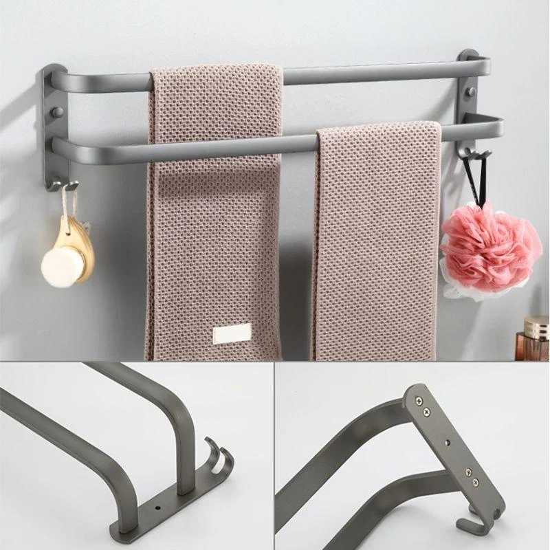 Modern Bathroom Hardware Set Towel Bar Grey Bath Shelf Bathroom Set -Bathlova