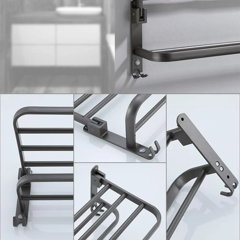 Modern Bathroom Hardware Set Towel Bar Grey Bath Shelf Bathroom Set -Bathlova