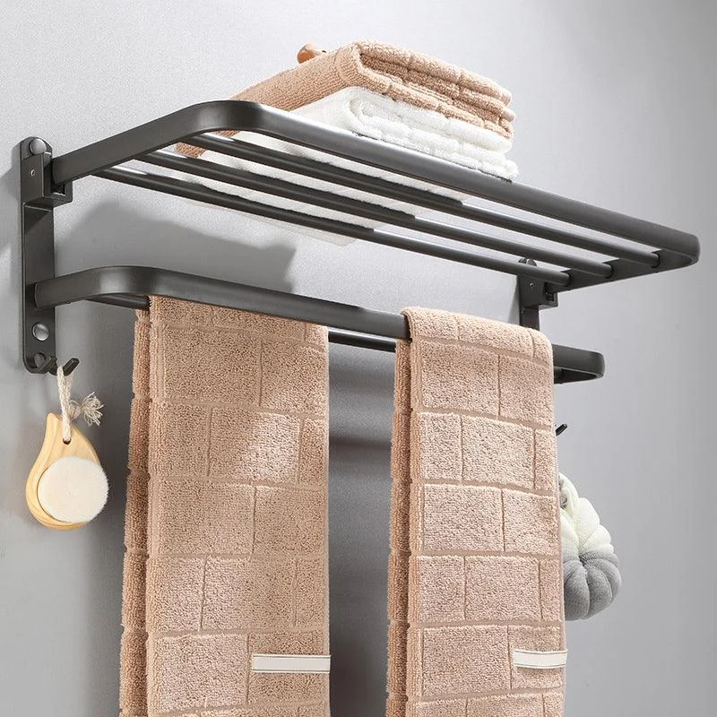 Modern Bathroom Hardware Set Towel Bar Grey Bath Shelf Bathroom Set -Bathlova