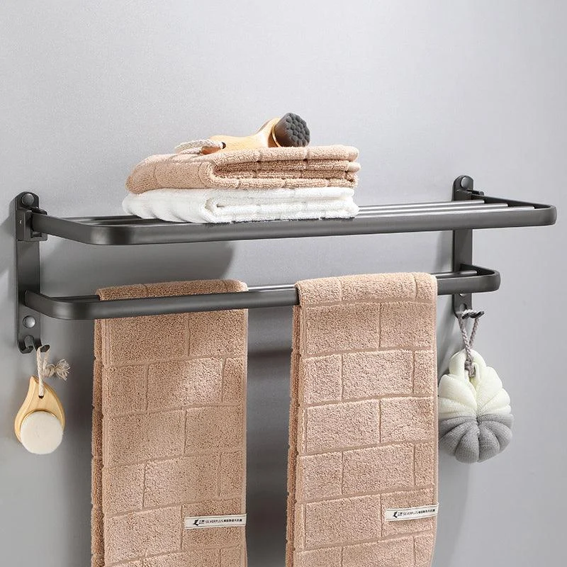 Modern Bathroom Hardware Set Towel Bar Grey Bath Shelf Bathroom Set -Bathlova