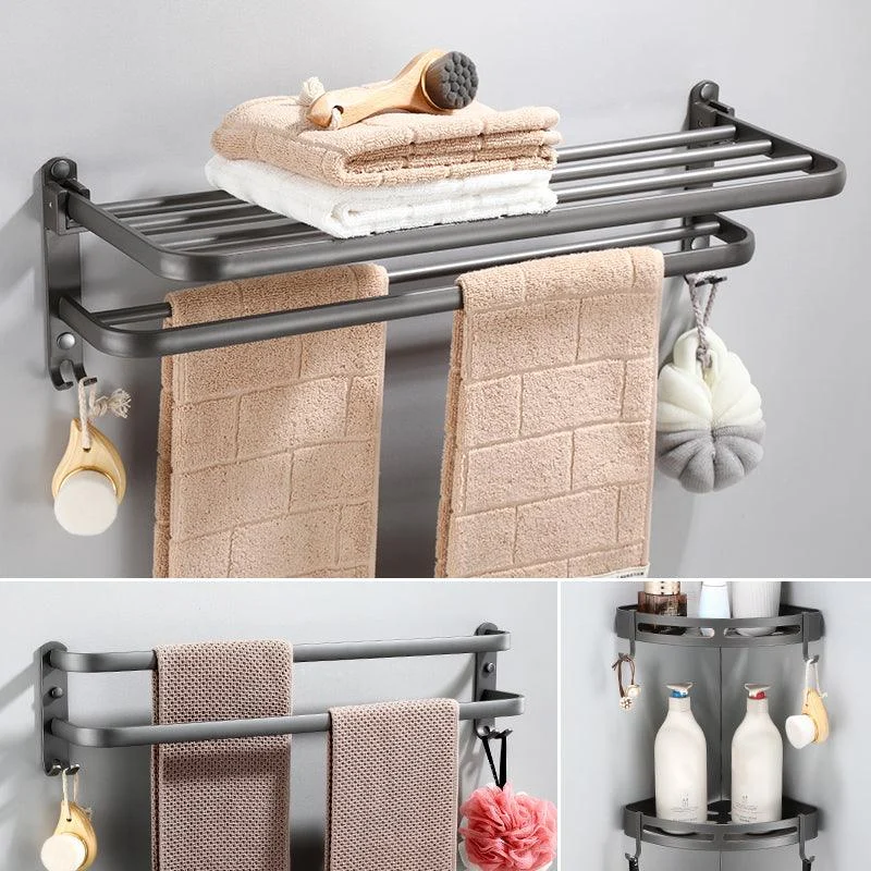 Modern Bathroom Hardware Set Towel Bar Grey Bath Shelf Bathroom Set -Bathlova