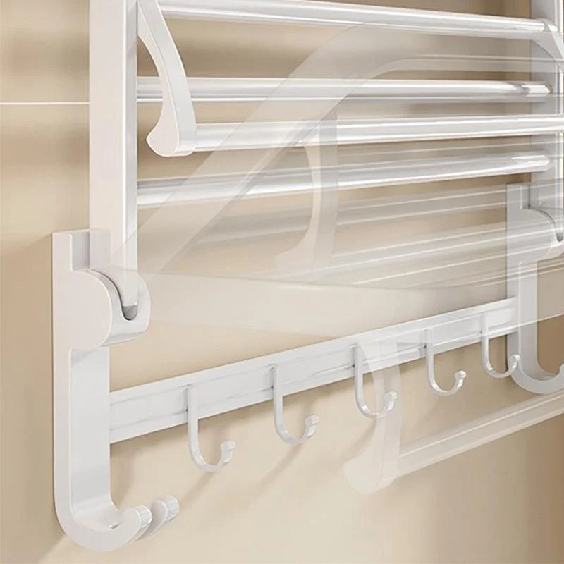 Modern Bathroom Hardware Set Towel Bar White Bath Shelf Bath Hardware Set -Bathlova