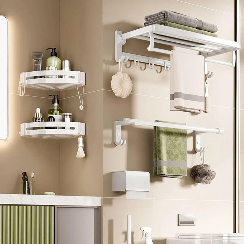 Modern Bathroom Hardware Set Towel Bar White Bath Shelf Bath Hardware Set -Bathlova