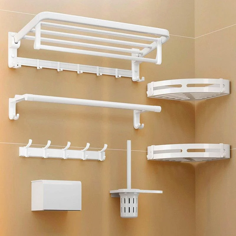 Modern Bathroom Hardware Set Towel Bar White Bath Shelf Bath Hardware Set -Bathlova