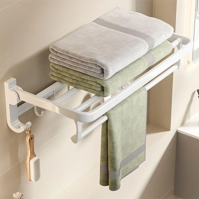 Modern Bathroom Hardware Set Towel Bar White Bath Shelf Bath Hardware Set -Bathlova