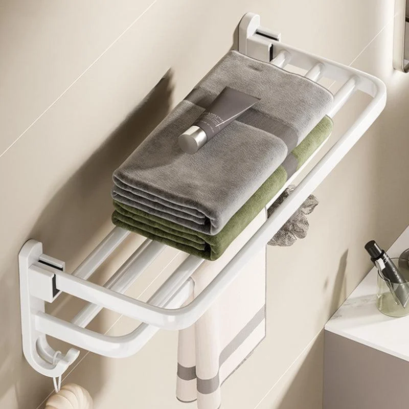 Modern Bathroom Hardware Set Towel Bar White Bath Shelf Bath Hardware Set -Bathlova