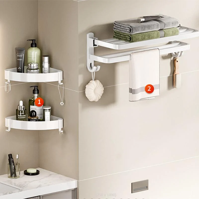 Modern Bathroom Hardware Set Towel Bar White Bath Shelf Bath Hardware Set -Bathlova