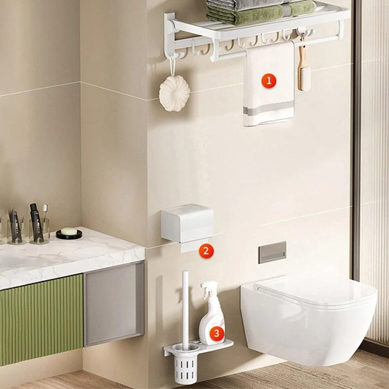 Modern Bathroom Hardware Set Towel Bar White Bath Shelf Bath Hardware Set -Bathlova