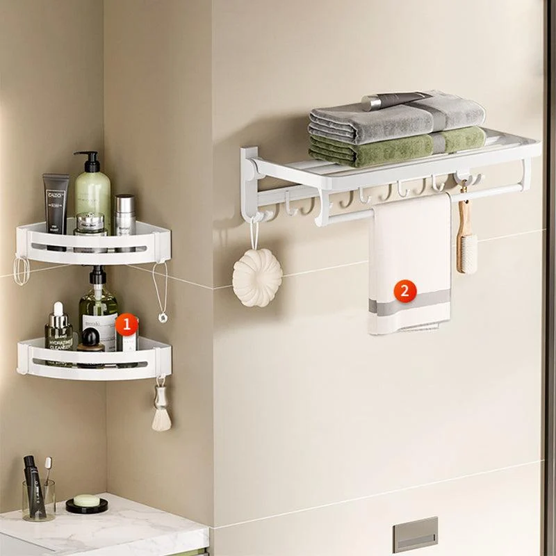 Modern Bathroom Hardware Set Towel Bar White Bath Shelf Bath Hardware Set -Bathlova