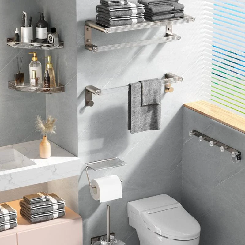 Modern Bathroom Set Grey Towel Bar Bath Shelf Bathroom Accessory Kit -Bathlova