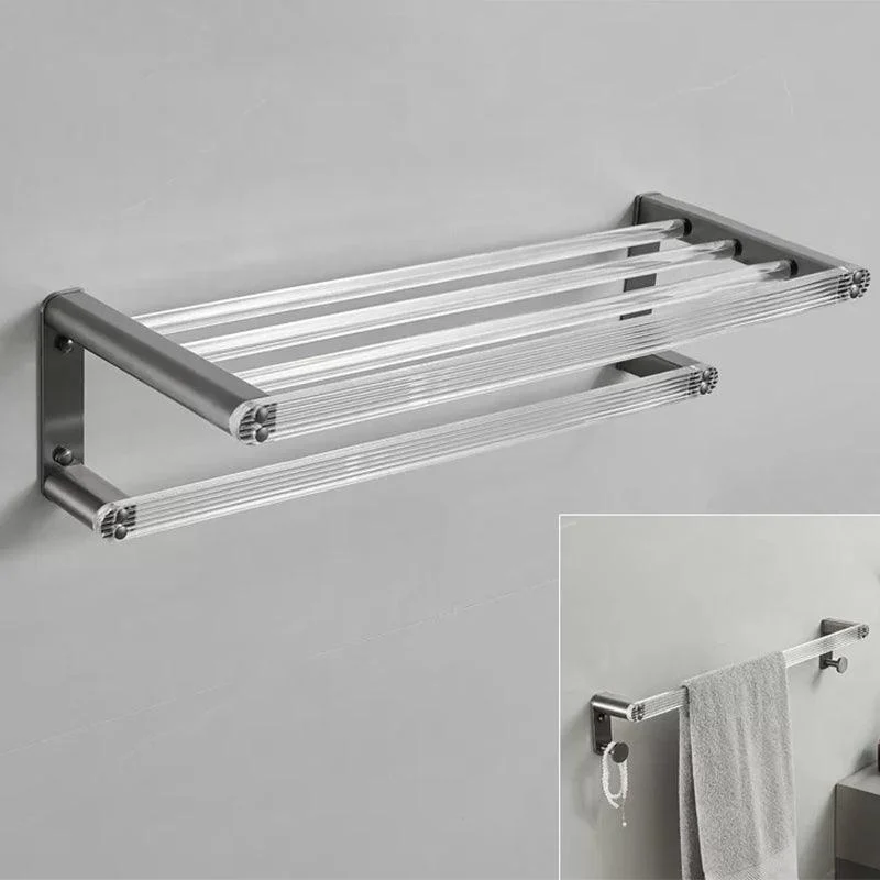 Modern Bathroom Set Grey Towel Bar Bath Shelf Bathroom Accessory Kit -Bathlova