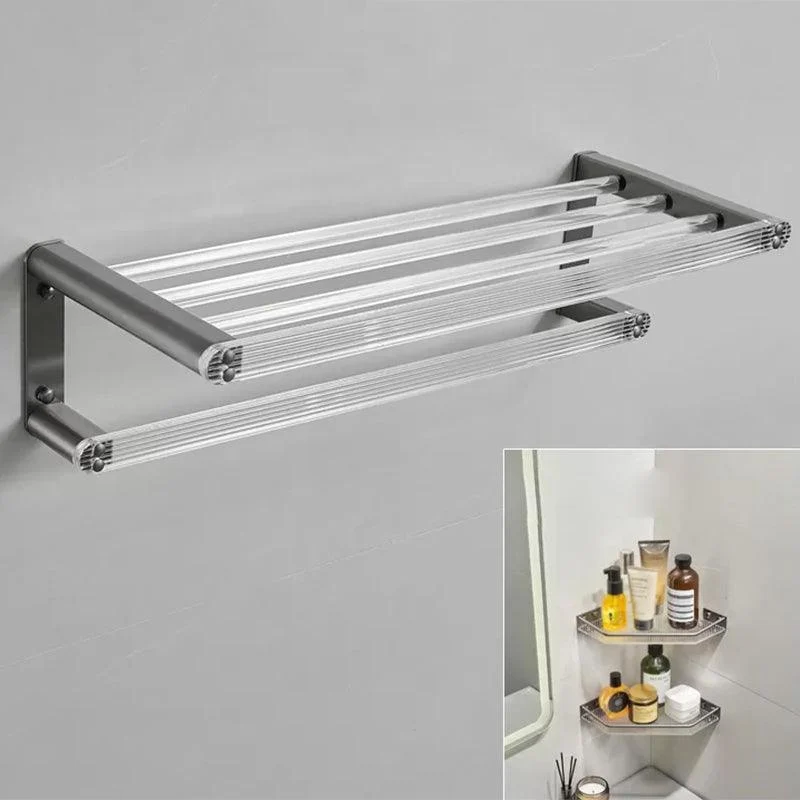 Modern Bathroom Set Grey Towel Bar Bath Shelf Bathroom Accessory Kit -Bathlova