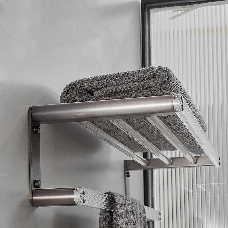 Modern Bathroom Set Grey Towel Bar Bath Shelf Bathroom Accessory Kit -Bathlova