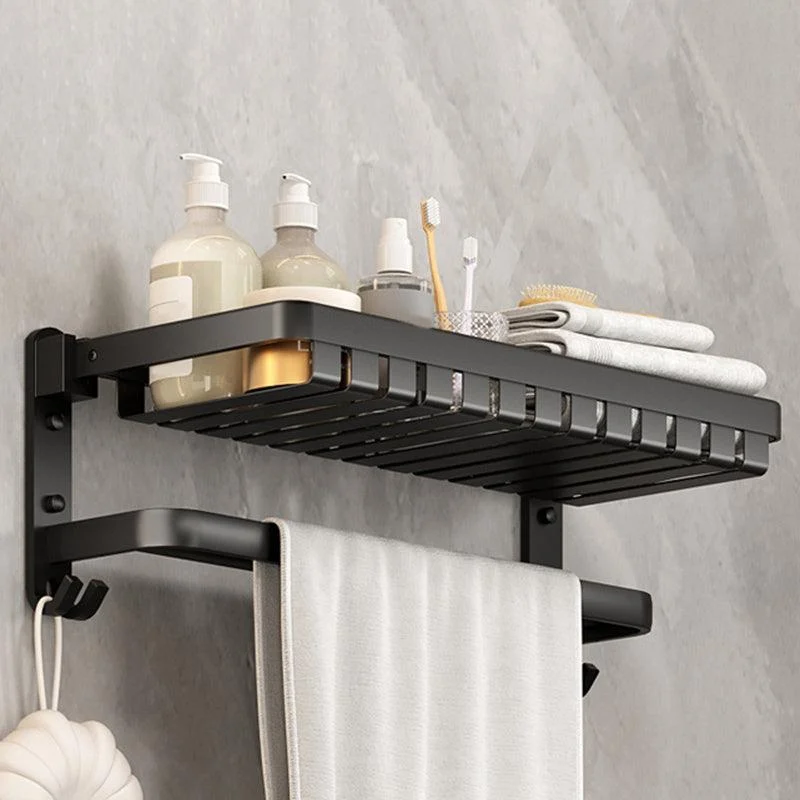 Modern Bathroom Set Matte Black Bath Shelf Towel Bar Bathroom Accessory Kit -Bathlova