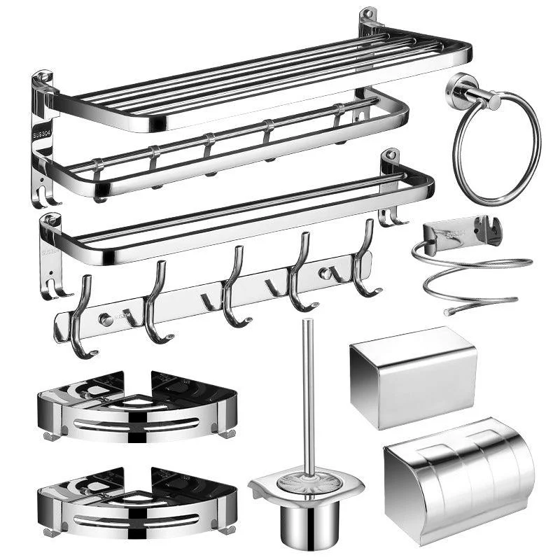 Modern Bathroom Set Stainless Steel Bath Shelf Bathroom Accessory Kit -Bathlova