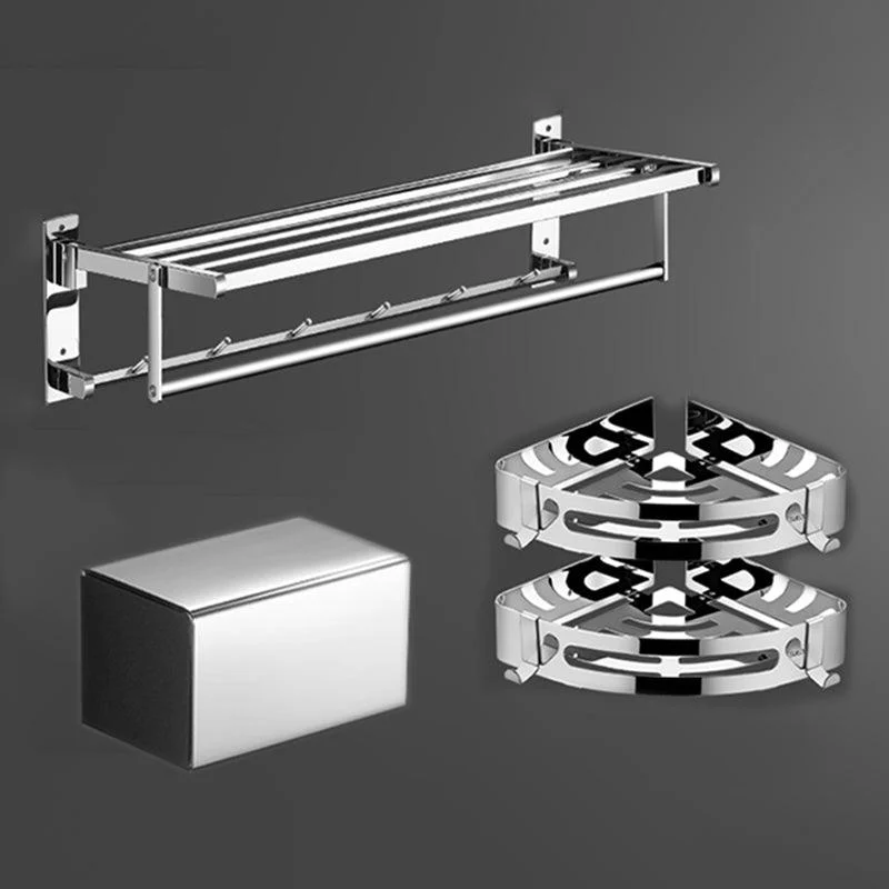 Modern Bathroom Set Stainless Steel Bath Shelf Paper Holder Bathroom Accessory Kit -Bathlova