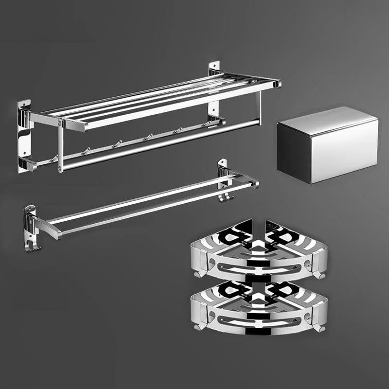 Modern Bathroom Set Stainless Steel Bath Shelf Paper Holder Bathroom Accessory Kit -Bathlova