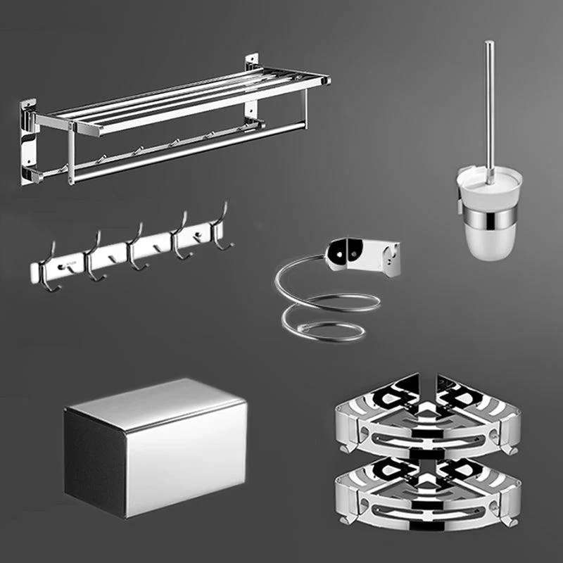 Modern Bathroom Set Stainless Steel Bath Shelf Paper Holder Bathroom Accessory Kit -Bathlova