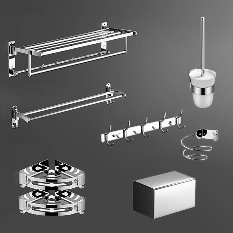 Modern Bathroom Set Stainless Steel Bath Shelf Paper Holder Bathroom Accessory Kit -Bathlova