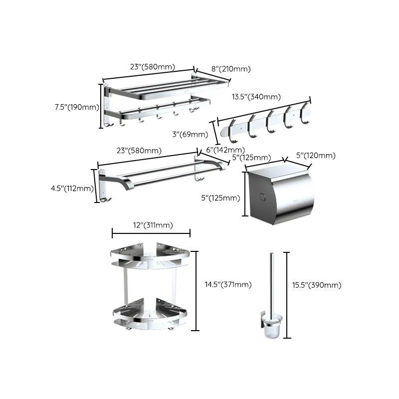 Modern Bathroom Set Towel Bar Bath Shelf Bathroom Accessories Hardware Set -Bathlova