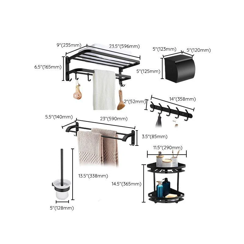 Modern Bathroom Set Towel Bar Bath Shelf Bathroom Accessories Hardware Set -Bathlova