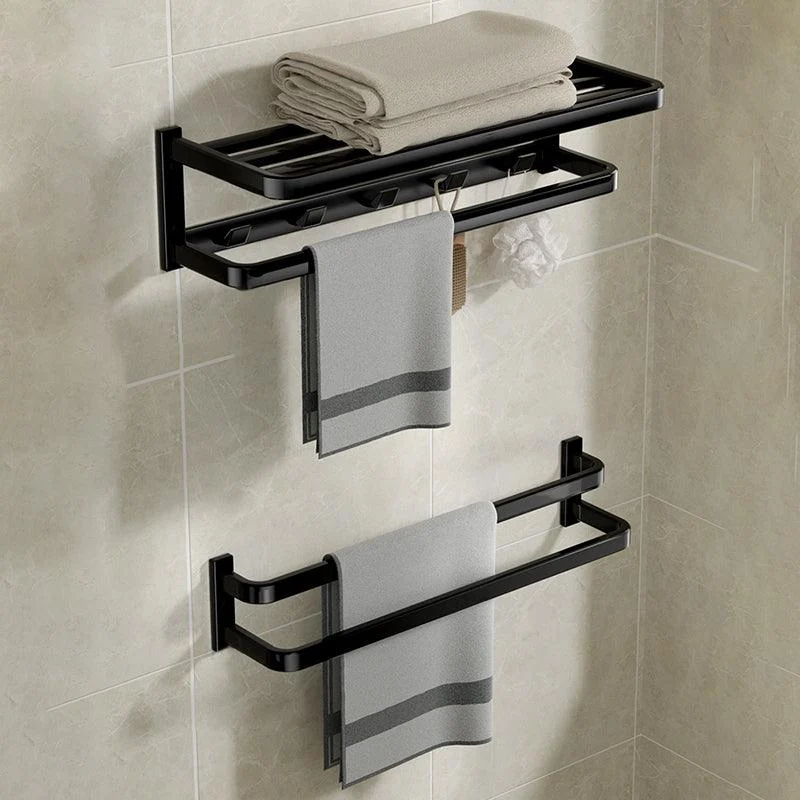 Modern Bathroom Set Towel Bar Paper Holder Black Bathroom Accessory Kit -Bathlova