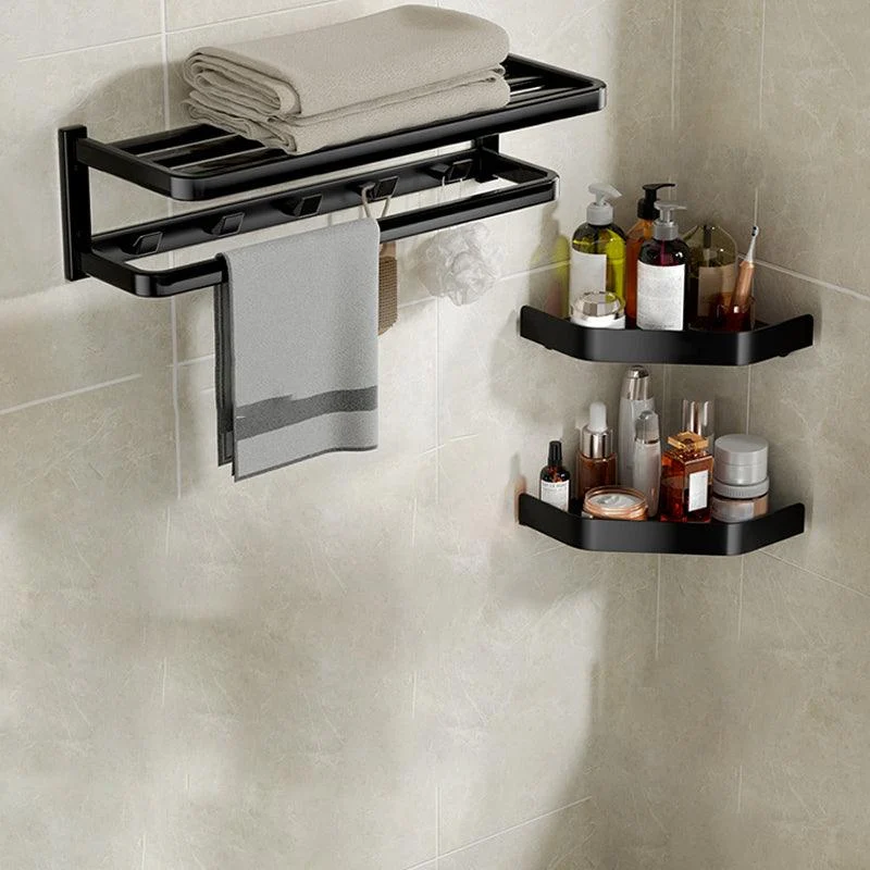 Modern Bathroom Set Towel Bar Paper Holder Black Bathroom Accessory Kit -Bathlova