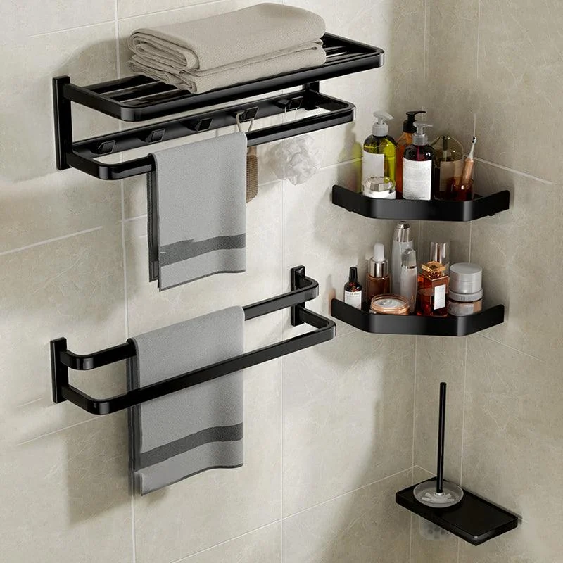 Modern Bathroom Set Towel Bar Paper Holder Black Bathroom Accessory Kit -Bathlova