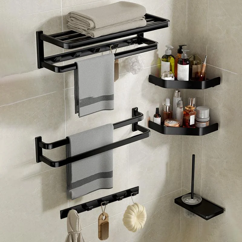 Modern Bathroom Set Towel Bar Paper Holder Black Bathroom Accessory Kit -Bathlova