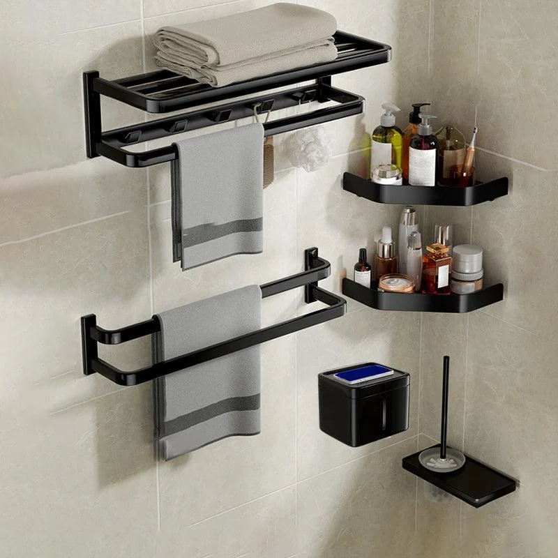 Modern Bathroom Set Towel Bar Paper Holder Black Bathroom Accessory Kit -Bathlova