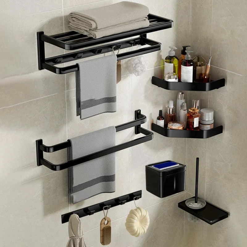 Modern Bathroom Set Towel Bar Paper Holder Black Bathroom Accessory Kit -Bathlova