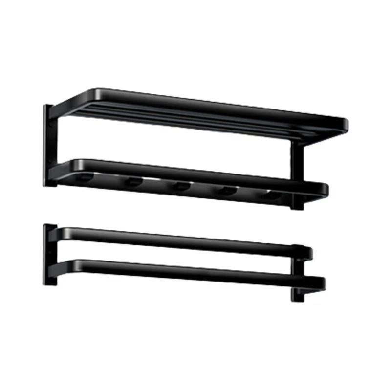 Modern Bathroom Set Towel Bar Paper Holder Black Bathroom Accessory Kit -Bathlova