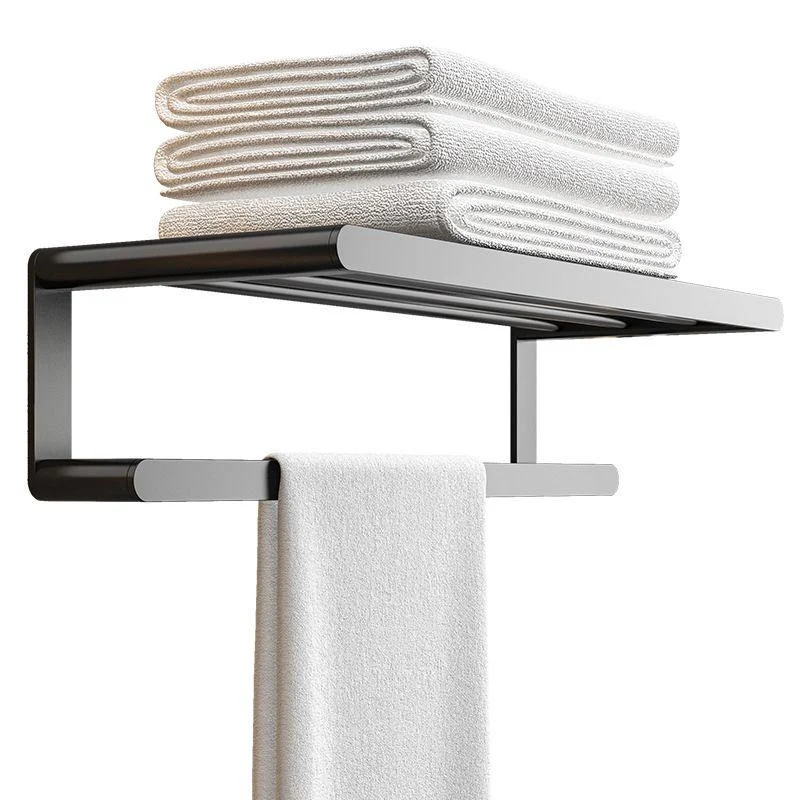 Modern Bathroom Set with Bath Shelf/Towel Bar & Paper Holder Black Bathroom Hardware -Bathlova