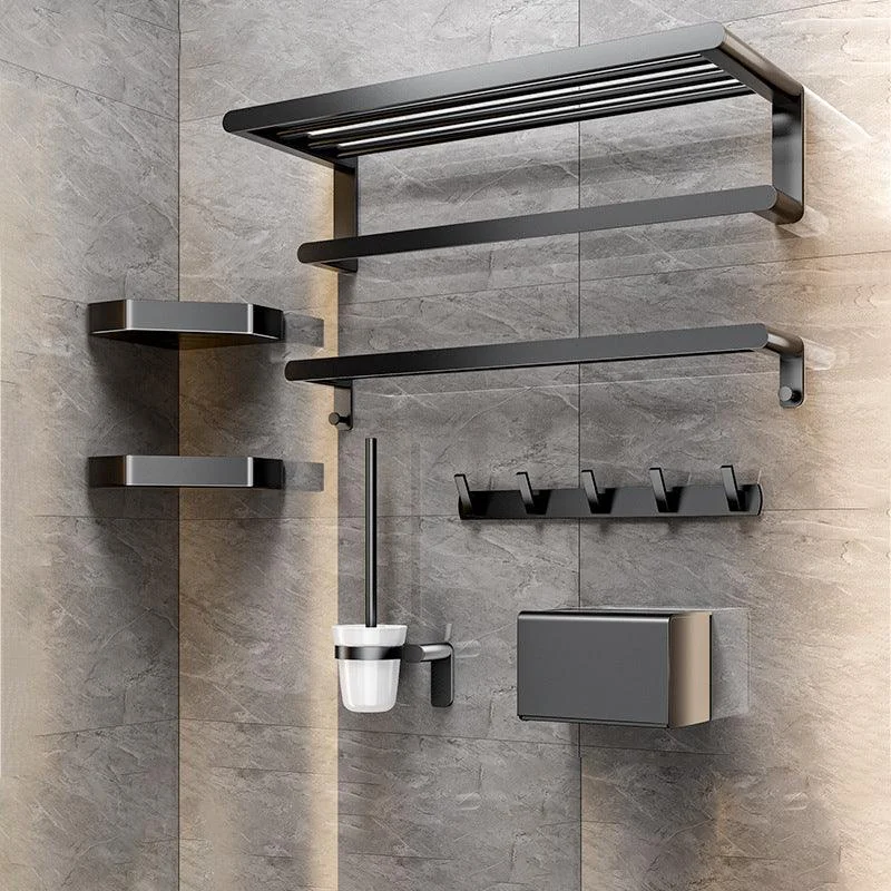 Modern Bathroom Set with Bath Shelf/Towel Bar & Paper Holder Black Bathroom Hardware -Bathlova