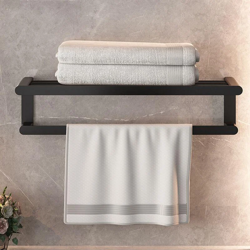 Modern Bathroom Set with Bath Shelf/Towel Bar & Paper Holder Black Bathroom Hardware -Bathlova