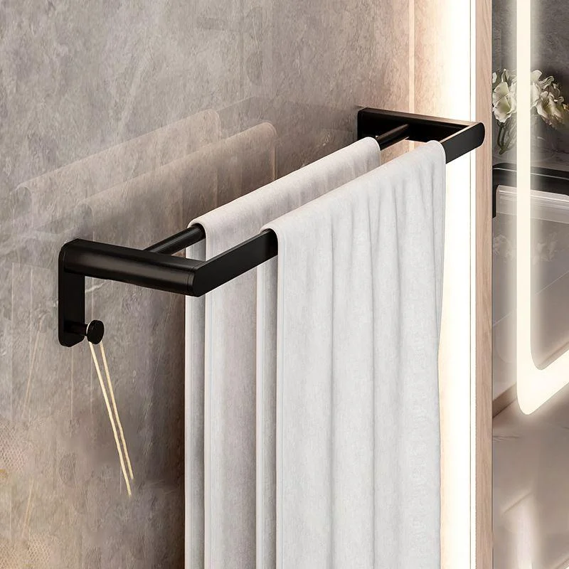 Modern Bathroom Set with Bath Shelf/Towel Bar & Paper Holder Black Bathroom Hardware -Bathlova