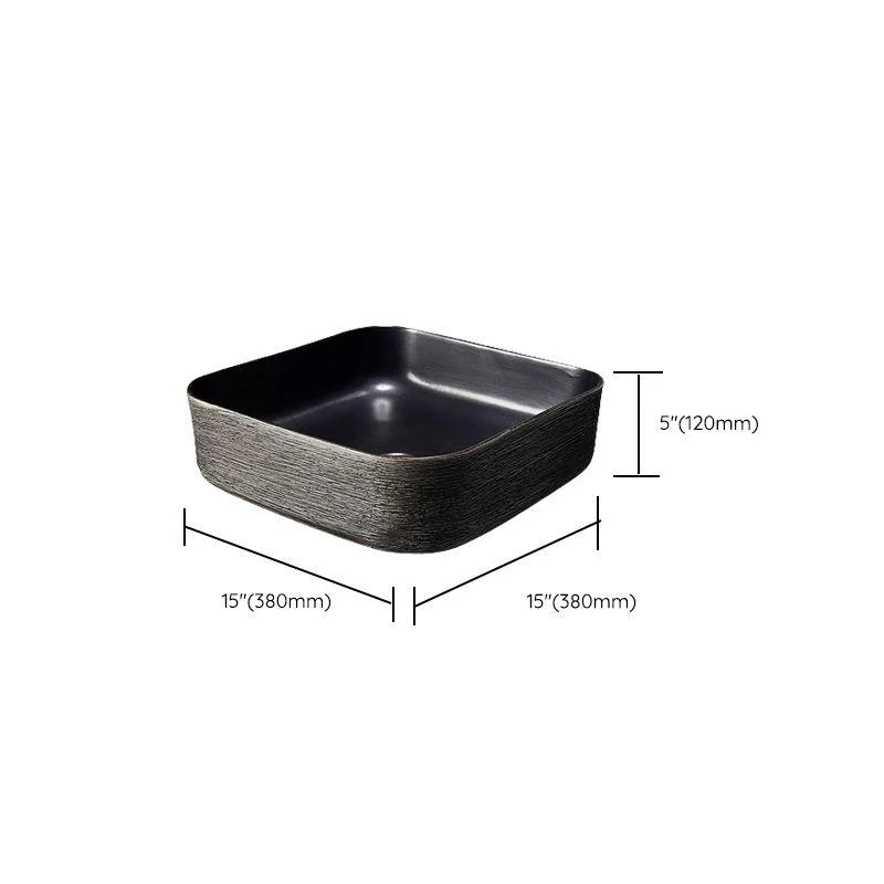 Modern Bathroom Sink Black Oval Ceramic Bathroom Sink with Tap -Bathlova