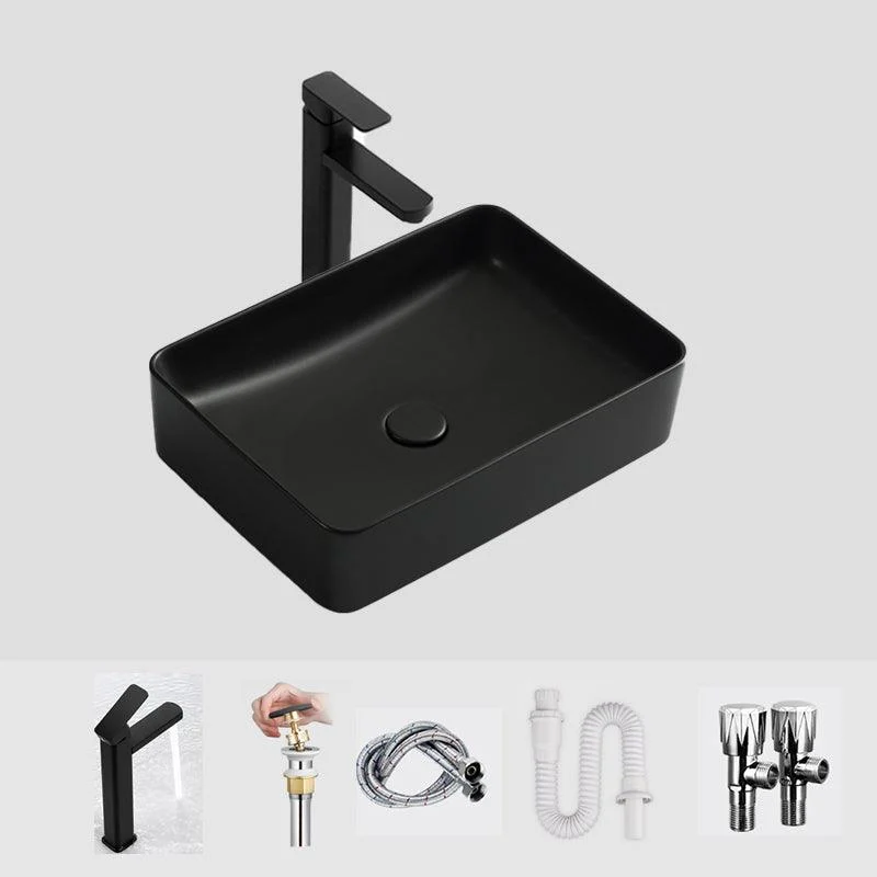 Modern Bathroom Sink Ceramic Oval White Basin Drain Assembly Bathroom Sink -Bathlova