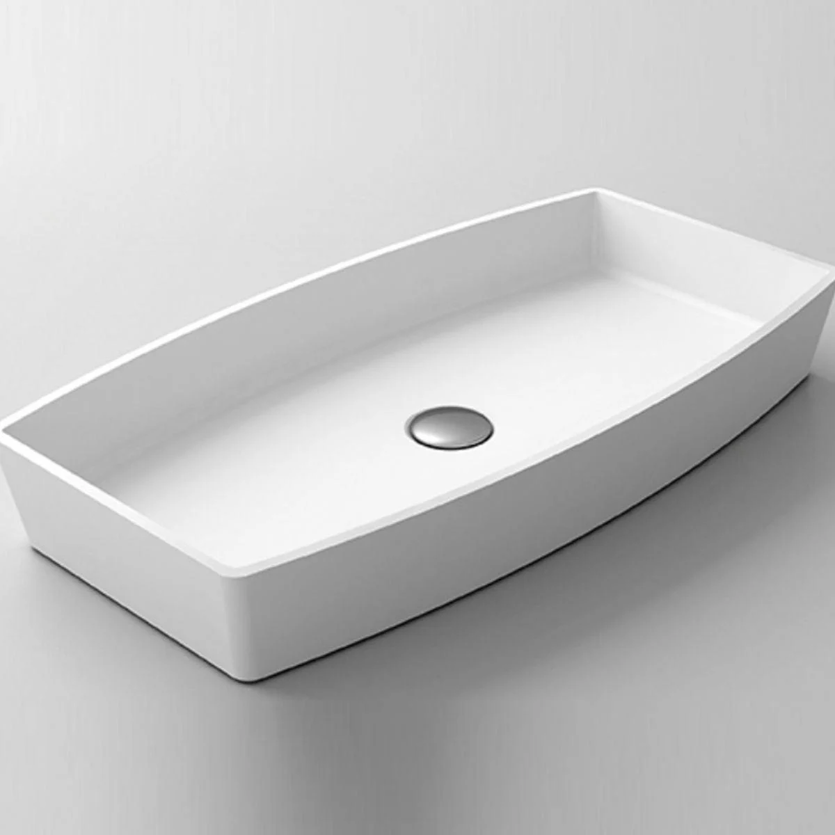 Modern Bathroom Sink Man Made Rock Rectangular Vessel Lavatory Sink(Not Included Tap) -Bathlova