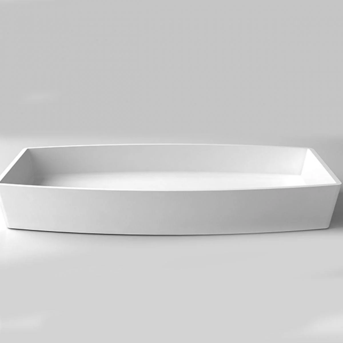 Modern Bathroom Sink Man Made Rock Rectangular Vessel Lavatory Sink(Not Included Tap) -Bathlova