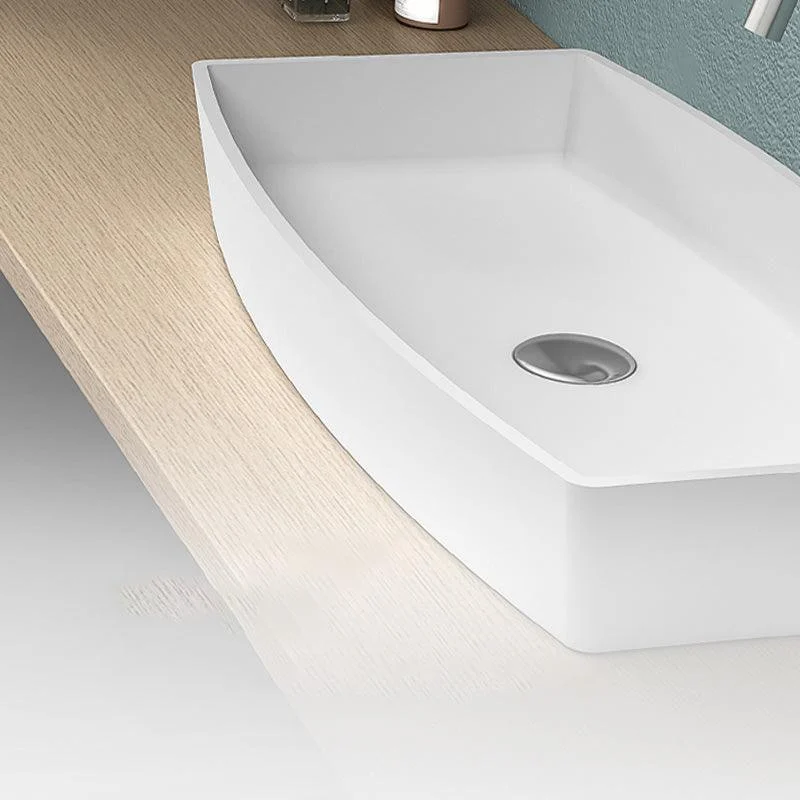 Modern Bathroom Sink Man Made Rock Rectangular Vessel Lavatory Sink(Not Included Tap) -Bathlova