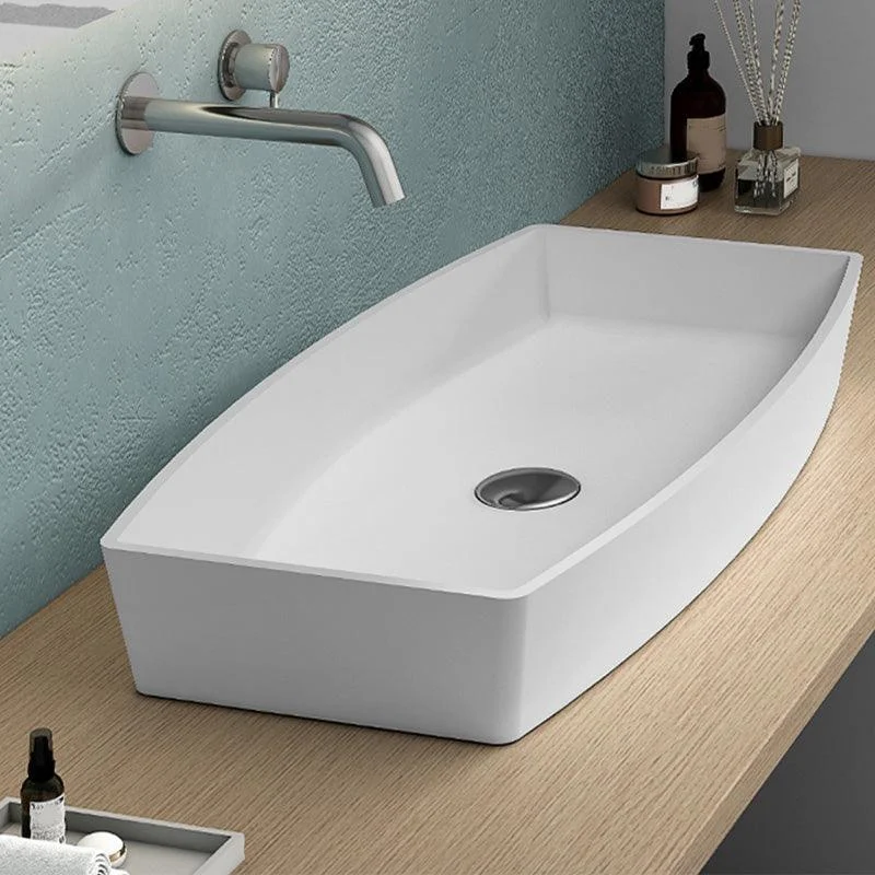 Modern Bathroom Sink Man Made Rock Rectangular Vessel Lavatory Sink(Not Included Tap) -Bathlova