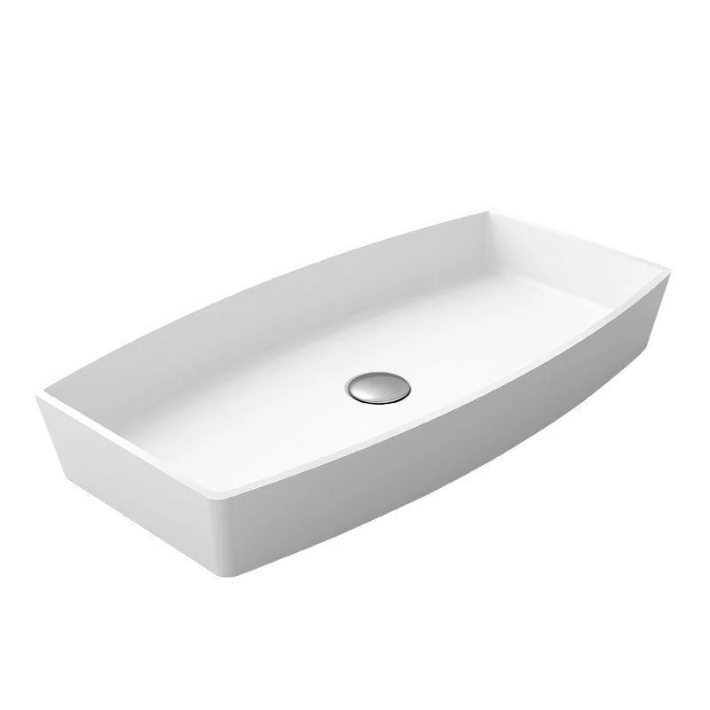 Modern Bathroom Sink Man Made Rock Rectangular Vessel Lavatory Sink(Not Included Tap) -Bathlova