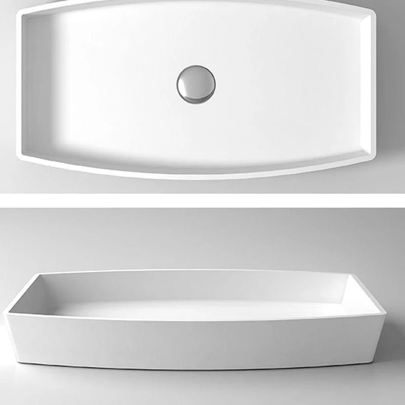 Modern Bathroom Sink Man Made Rock Rectangular Vessel Lavatory Sink(Not Included Tap) -Bathlova