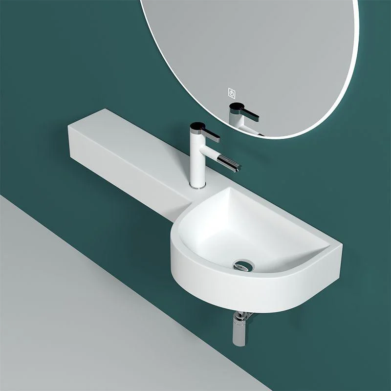 Modern Bathroom Sink Man Made Rock Specialty Wall Mount Bathroom Sink without Tap -Bathlova