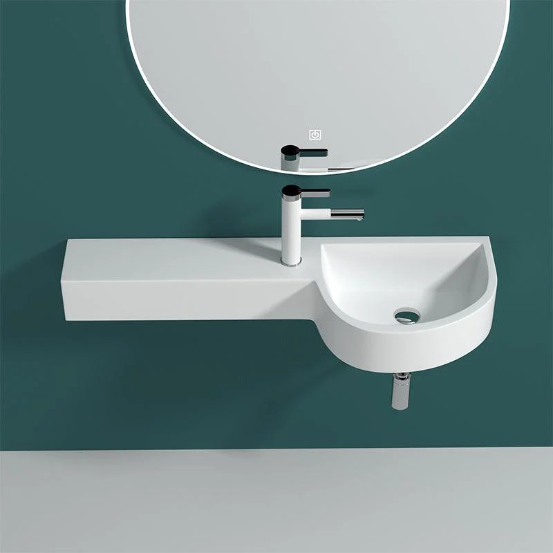 Modern Bathroom Sink Man Made Rock Specialty Wall Mount Bathroom Sink without Tap -Bathlova