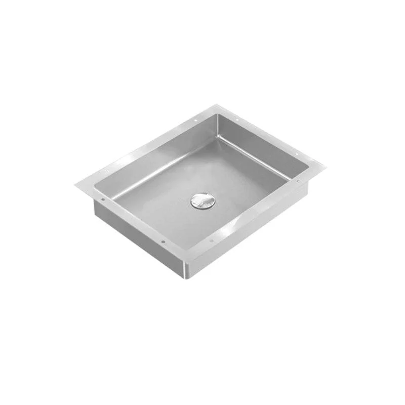 Modern Bathroom Sink Metal Rectangular Drop-in Bathroom Sink with Pop-Up Drain -Bathlova